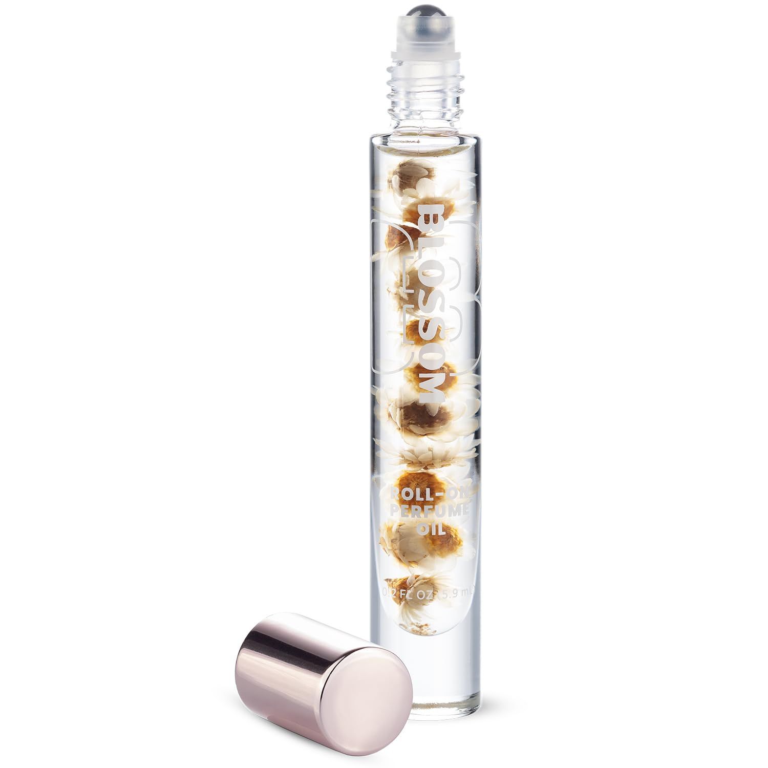 Blossom Roll on Perfume for Women Alcohol Free Gourmand Rollerball Perfume Oil with Essential Oils, Infused with Real Flowers, Made in USA, 0.20oz, (Vanilla, Cream, Sugar) Vanilla Sweet Cream