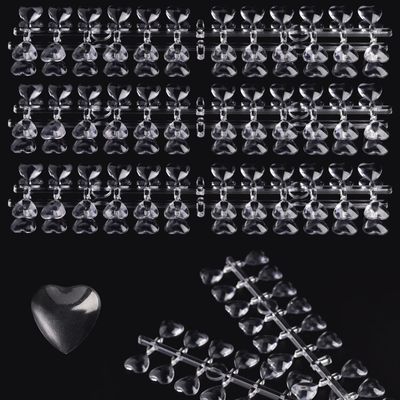 144Pcs siyuwuro Solid Heart False Nail Polish Color Display Tips Clear Nail Art Display Chart Nail Polish Color Card Nail Art Tool for Nail Swatches Training Practicing Cards