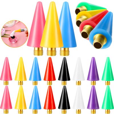 Blulu 16 Pcs Wax Tips for Nail Rhinestones Replacement Diamond Painting Head Tips Rhinestone Picker Tool for Nail Dotting Pen to Pick Up Nail Gem Jewelry, Wax Head Accessories(Assorted Colors)