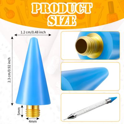 Blulu 16 Pcs Wax Tips for Nail Rhinestones Replacement Diamond Painting Head Tips Rhinestone Picker Tool for Nail Dotting Pen to Pick Up Nail Gem Jewelry, Wax Head Accessories(Assorted Colors)