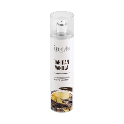 Instyle Fragrances | Body &amp; Hair Mist | Tahitian Vanilla Scent | With Panthenol | CLEAN, Vegan, Paraben Free, Phthalate Free | Premium 8 Fl Oz Spray Bottle