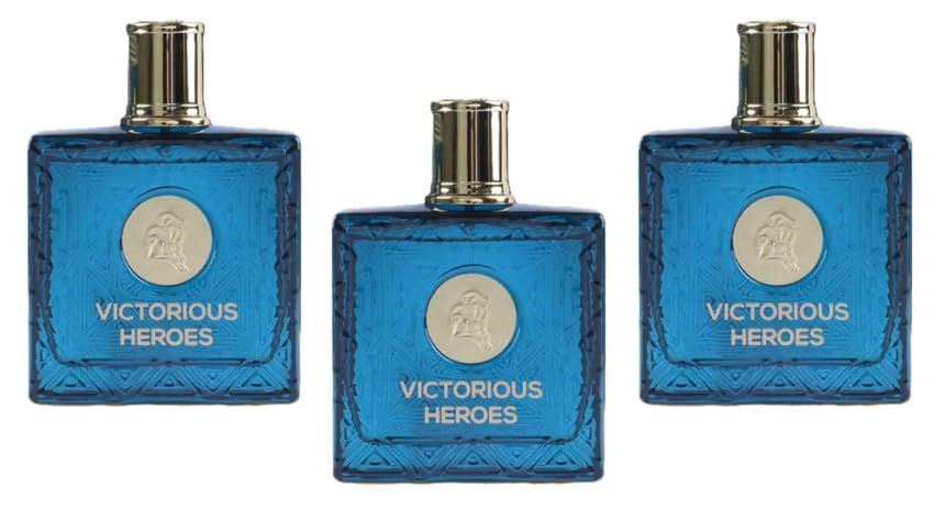 Viaan Krishna VICTORIOUS HEROES Cologne for Men Eau de Toilette Elegant Cedarwood and Vanilla Fragrance 3 FL.OZ, Natural Spray, Long Lasting (VICTORIOUS HEROES - (3 PCS))