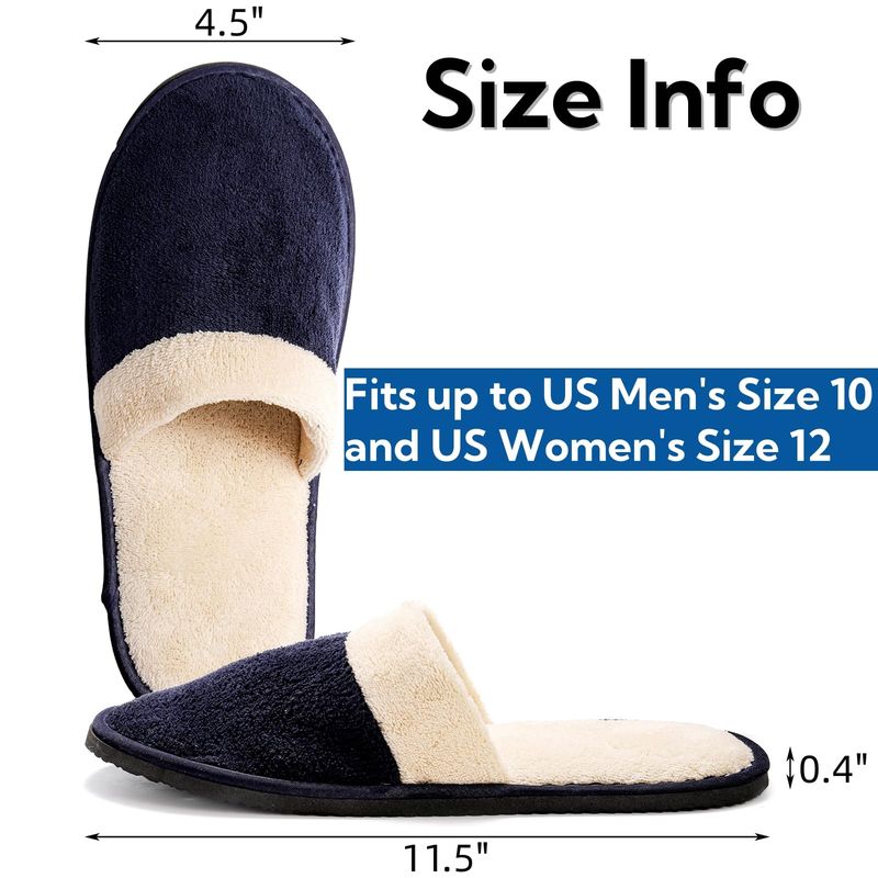 Goaste 8 Pairs Disposable Home Slippers, Non Slip Hotel Slippers, Washable Coral Fleece Spa Slippers, Closed-Toe Guest Slippers in 2 Colors for Men Women Guests, Home, Bathroom, Bedroom, Hotel, Travel