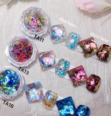 Nail Glitter for Nail Art Chameleon Flakes Nail Foil Holographic Nail Powder Shifting Glitter Opal Iridescent Nail Polish Acrylic Powder Set 6 Boxes Nail Art Design Kit for DIY Women Girls Ultra Thin