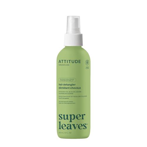ATTITUDE Detangling Spray, EWG Verified, Plant-Based Ingredients, Dermatologically Tested, Vegan Hair Care, Olive Leaves, 8 Fl Oz