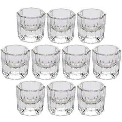 DORUS 10 Nail Art Acrylic Liquid Powder Dappen Dish Glass Crystal Cup Glassware Tools