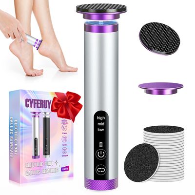 Electric Foot Callus Remover with Nano-Glass Head, Rechargeable Electric Foot File with Upgraded Powerful Metal Gear Motor, Premium Aluminum Cordless Callus Remover for Feet, Gifts for Men Women