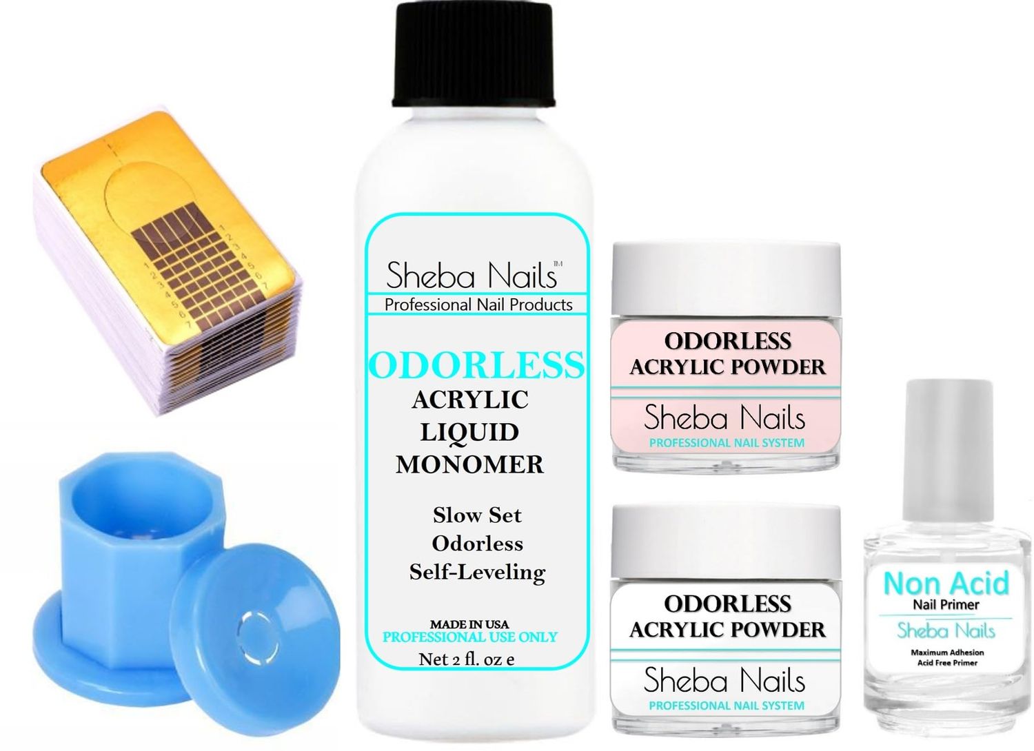 SHEBA NAILS State Board Sealed Odorless Acrylic Nail Mini Kit