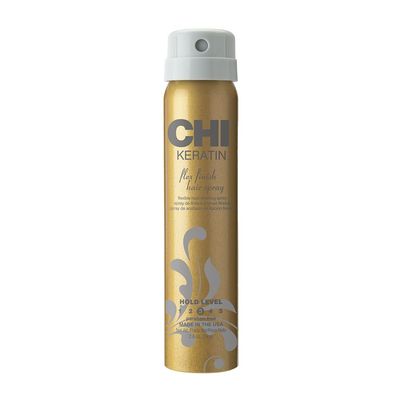 CHI Keratin Flex Finish Hair Spray, Lightweight Spray For Long-Lasting, Smooth Styling, Eliminates Frizz &amp; Flyaways &amp; Seals Out Humidity, 2.6 Oz