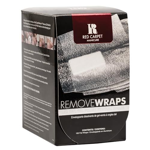 RC Red Carpet Manicure - 100 Count, Salon-Quality Gel Polish Remover Foil Wraps, Easy, Quick &amp; Mess-Free Soak-Off Removal, Essential for Gel Nail Care (Remove Wraps, 100pcs)