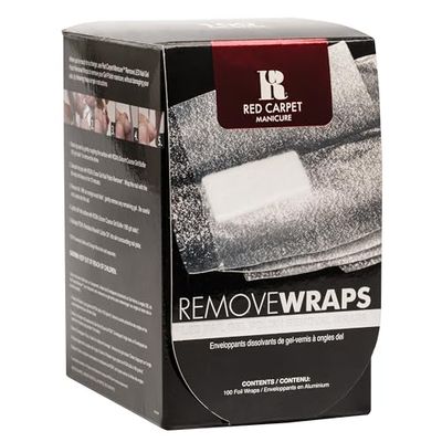 RC Red Carpet Manicure - 100 Count, Salon-Quality Gel Polish Remover Foil Wraps, Easy, Quick &amp; Mess-Free Soak-Off Removal, Essential for Gel Nail Care (Remove Wraps, 100pcs)