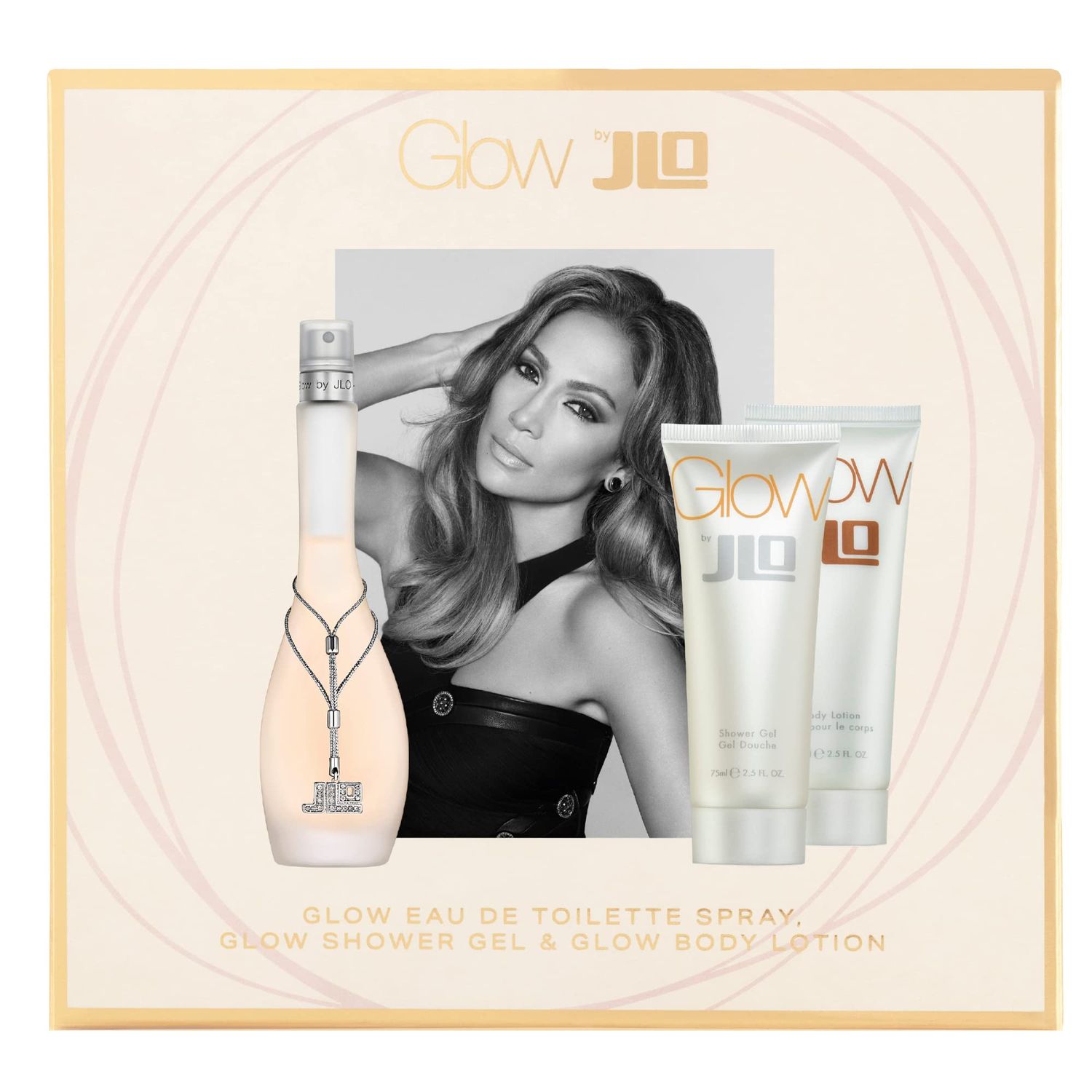 Jennifer Lopez Glow Gift Set - Eau De Toilette 50ml &amp; Shower Gel, Body Lotion 75ml Each