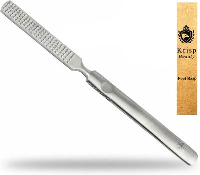 Foot Rasp Foot File Callus Remover Professional 7 Corn Removers for Toes Foot Care Pumice Pedicure Tool to Remove Hard Skin Wet Dry Callus Shaver for Feet, Colossal Stainless Steel by Krisp Beauty