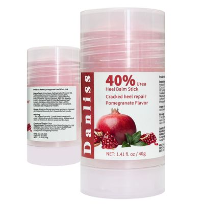 40 Urea Heel Balm Stick Intensive Cracked Foot Repair Miracle Foot Repair Cream for Calluses and Dry Feet Soothing Moisturizer Callus Remover 1.41 Oz (Pomegranate Flavour)