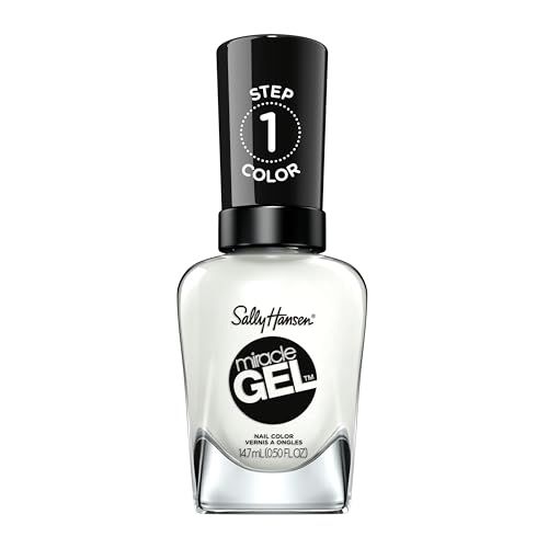 Sally Hansen Miracle Gel, Get Mod, Long Lasting, Gel-Like Formula, No UV Lamp Needed, Semi Opaque, Shiny White Nail Polish