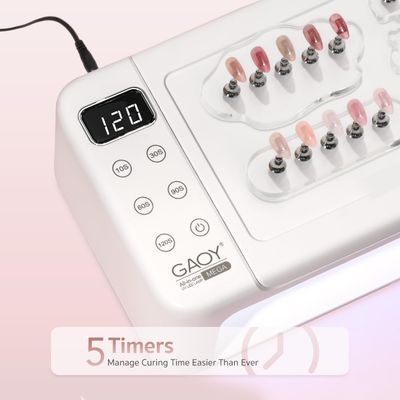 GAOY Professional Nail Curing Lamp for Salon, Mega UV LED Light for Gel Nails with Arm Rest and Retractable Tray, 5 Timers, LCD Display and Infrared Sensor