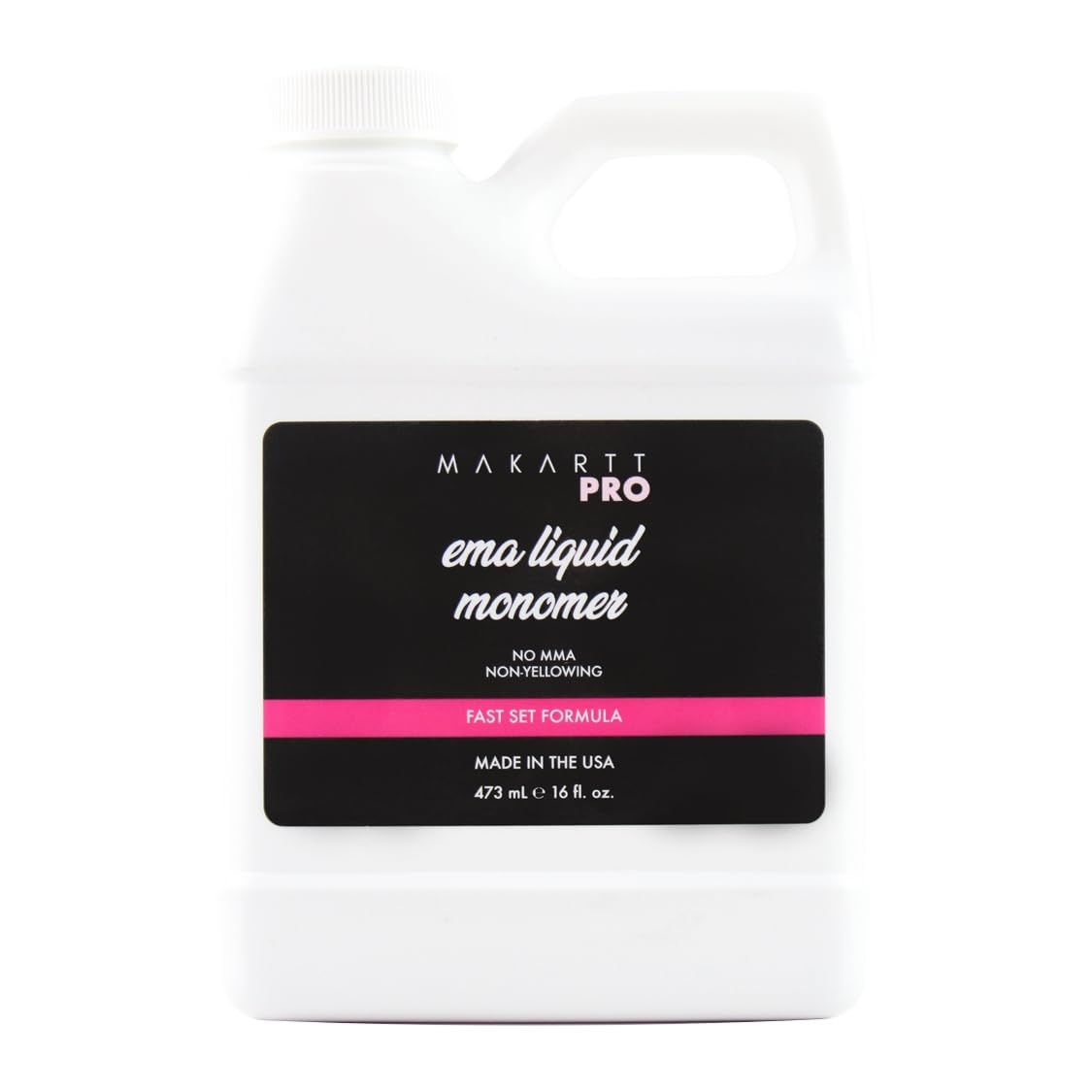 MakarttPro Fast Set Formula, MMA Free Professional 16oz EMA Liquid Monomer - Essential Acrylic Nail Supplies, Compatible with Kolinsky Brush &amp; Acrylic Powder