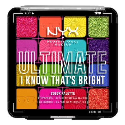 NYX PROFESSIONAL MAKEUP, Ultimate Shadow Palette, Eyeshadow Palette - I Know Thats Bright