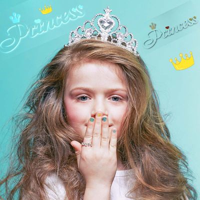 VIWIEU Small Kids Nail Stickers Princess Nails Decals for Little Girls 12 Sheets, 600 Cute Toddler Tiny Fingernail Wraps Birthday Party Favors, Easter Basket Filler, Christmas Holiday Gift
