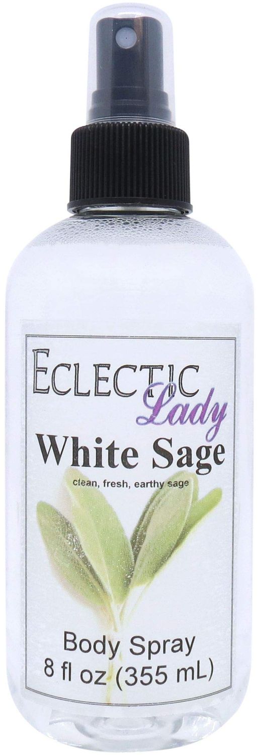 Eclectic Lady White Sage Body Spray, 8 ounces, Body Mist for Women with Clean, Light &amp; Gentle Fragrance, Cologne with Soft, Subtle Aroma For Daily Use