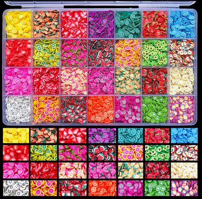 EHOPE 17500Pcs Polymer Fruit Slices for Nail Art - 3D Clay Slices for DIY Crafts, Cellphone Decorations (28 Styles)