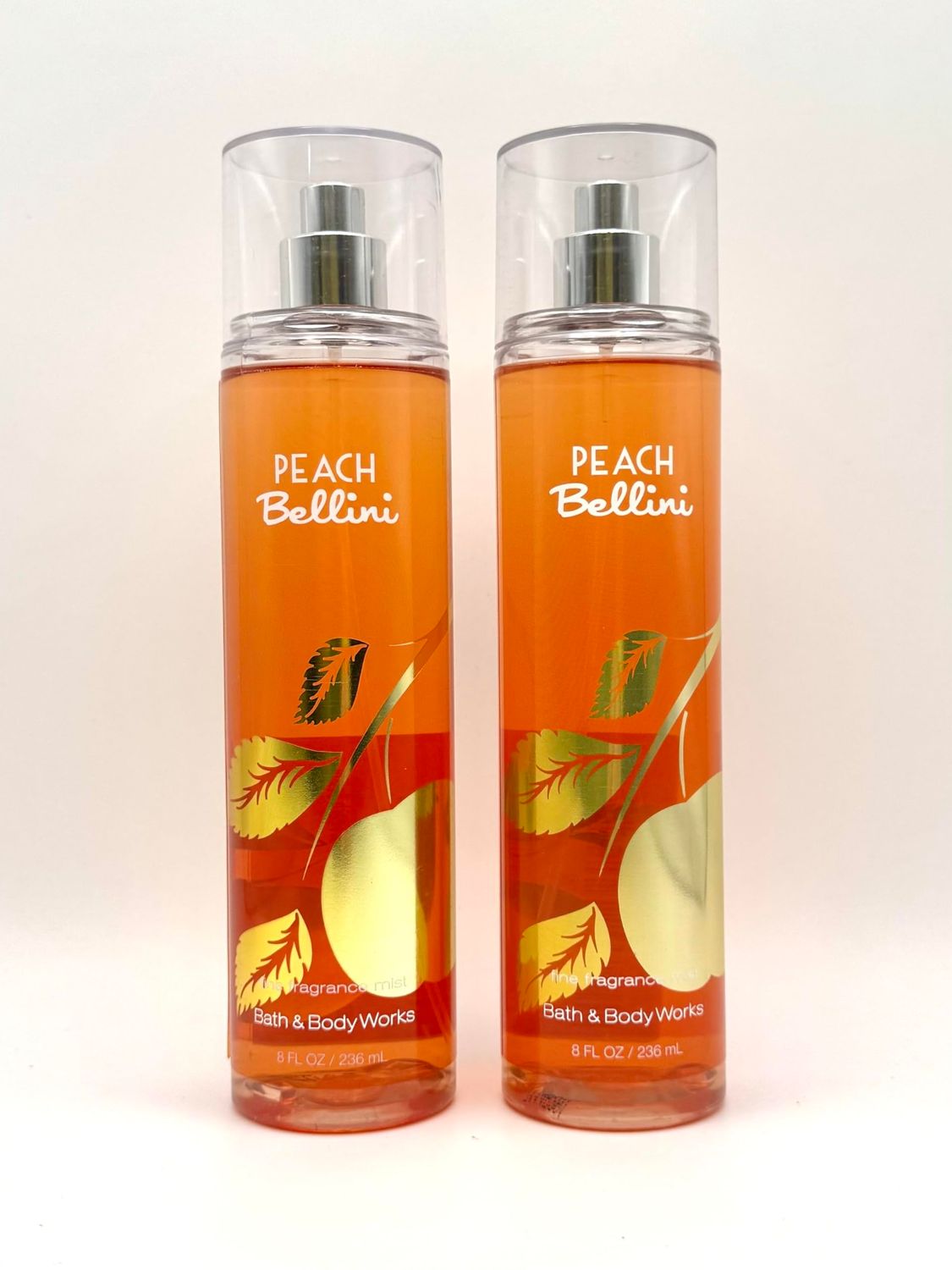 Bath and Body Work Peach Bellini Fragrance Mist, 8 FL OZ, Set of 2