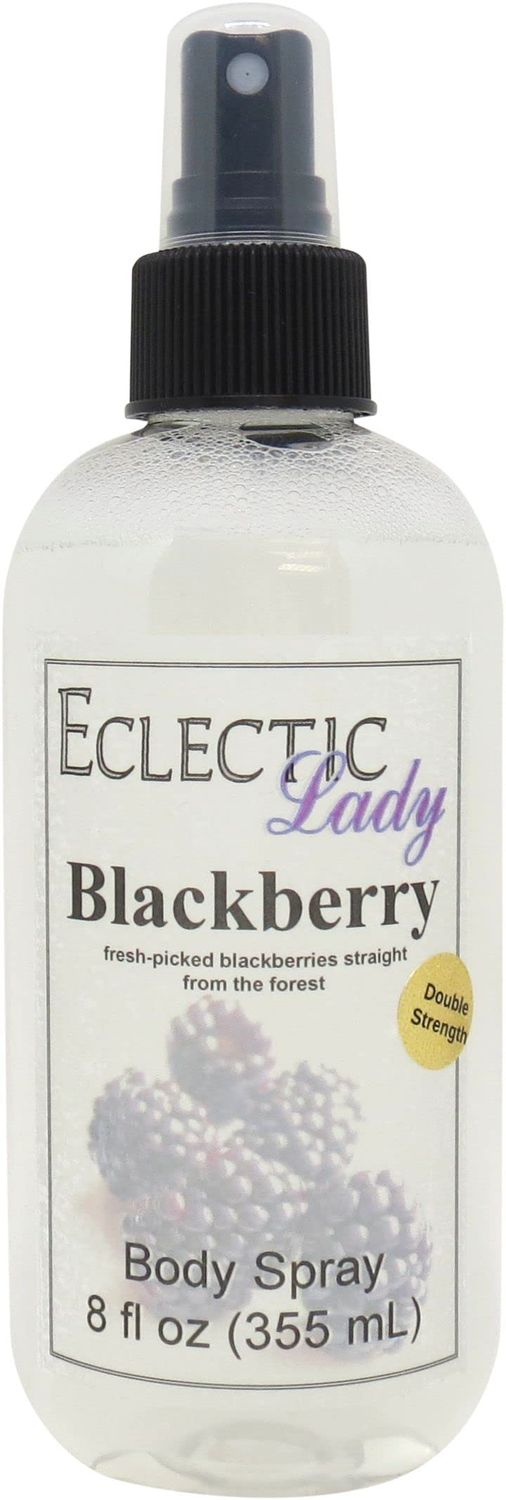 Eclectic Lady Blackberry Body Spray, Double Strength, 8 ounces, Body Mist for Women with Clean, Light &amp; Gentle Fragrance, Cologne with Soft, Subtle Aroma For Daily Use
