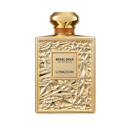 Lonkoom Regal Gold Perfume for Women Men, 3.4 Fl Oz/100ml Eau De Parfum Spray Unisex Long-Lasting Fragrance, Fruity Notes of Orchid Heliotrope Tangerine Tropical Gourmand Vanilla Musk Sandalwood