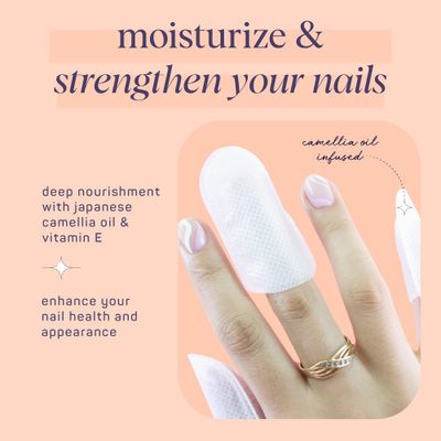 SpaLife Japanese Camellia Oil &amp; Vitamin E Nail Cuticle Wrap 6-Pack (60 Count) - Moisturizing Nail Masks, Dermatologist Recommended, Hydrating Cuticle Repair Mask for Brittle Nails, Nail Spa Treatment