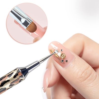 VONYA Kolinsky Acrylic French Tip Gel Nail Art Brush with Dotting Tool,For Professional Manicure Cuticle Clean up Nail Art Design. (Size14)