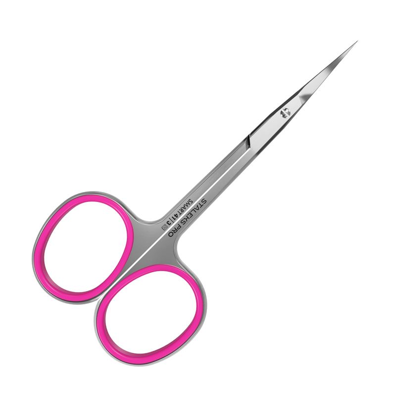 Staleks Professional Cuticle Scissors - Manicure Scissors, Stainless Steel, Extra Fine Curved Blades Smart 40 Type 3 SS-41/3