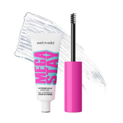wet n wild Mega Stay Extreme Hold Brow Gel, Lightweight, Non-Sticky &amp; Flake-Free Formula, Long-Lasting 16-Hour Wear, Sculpted &amp; Laminated Brow Look, Easy Application, Cruelty-Free &amp; Vegan - Clear