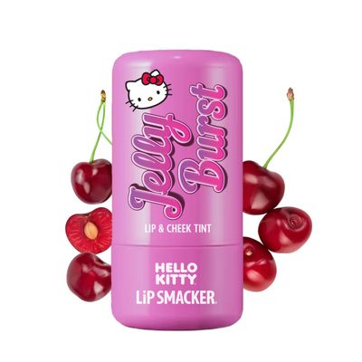Lip Smacker Hello Kitty So Jelly Lip &amp; Cheek Tint, Moisturizing Sheer &amp; Buildable Color, Fun Bouncy Jelly Texture, Sweet Cherry Flavor - Cherry