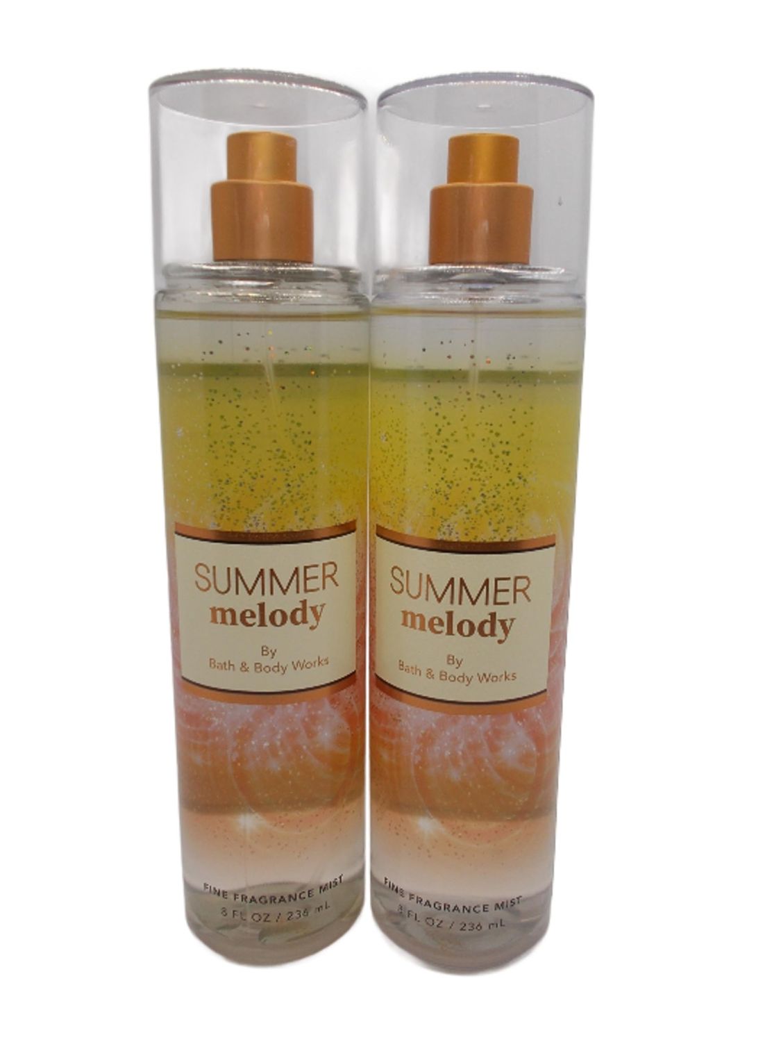 Bath &amp; Body Works Summer Melody Fine Fragrance Body Mist Gift Set 8 oz Pack Lot of 2 (Summer Melody) 16.0 Fl Oz