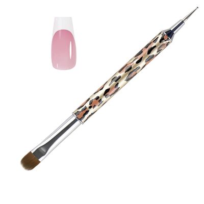 VONYA Kolinsky Acrylic French Tip Gel Nail Art Brush with Dotting Tool,For Professional Manicure Cuticle Clean up Nail Art Design. (Size14)