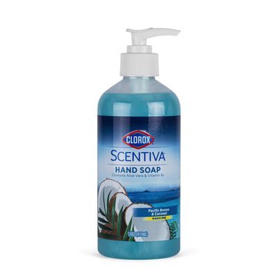 Clorox Scentiva Liquid Hand Soap 14 oz Liquid Hand Wash with Vitamin B5 BleachFree Scented Hand Soap for Kitchen or Bathroom, Pacific Breeze &amp; Coconut, Aloe Vera, 1 Count