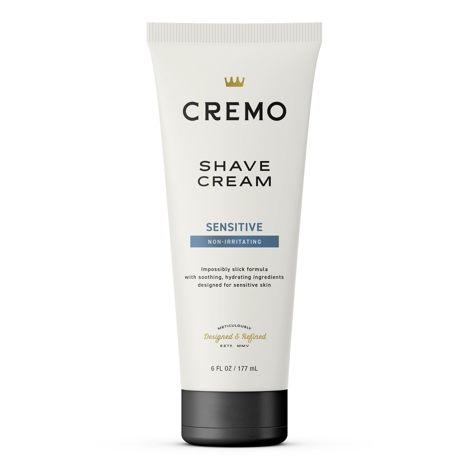 Cremo Sensitive Shave Cream, Astonishingly Superior Ultra-Slick Shaving Cream for Men, Fights Nicks, Cuts and Razor Burn, 6 Fl Oz