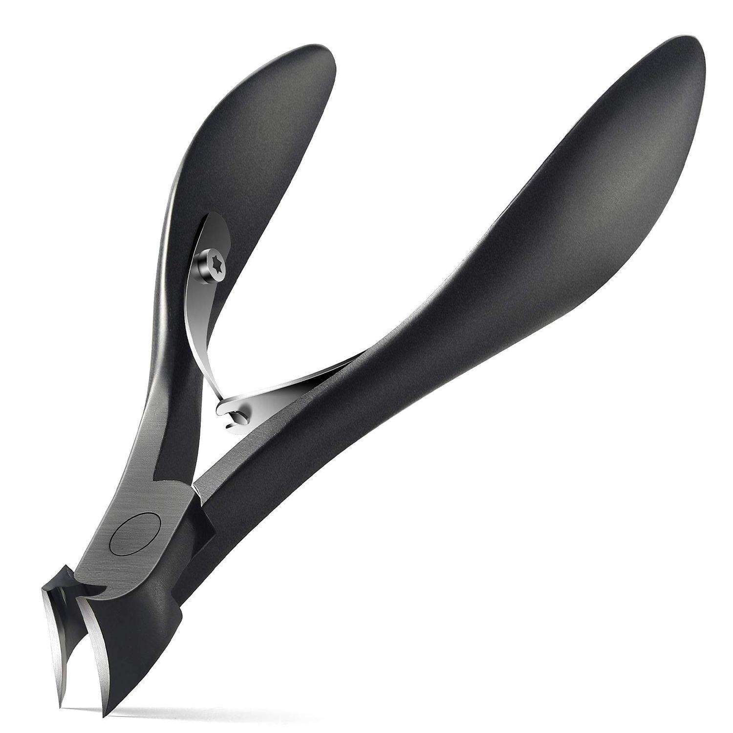 FERYES Precision Toenail Clipper for Thick or Ingrown Toenails, 4R13 Stainless Steel Nail Cutter, Manicure Pedicure Clipper - BLACK