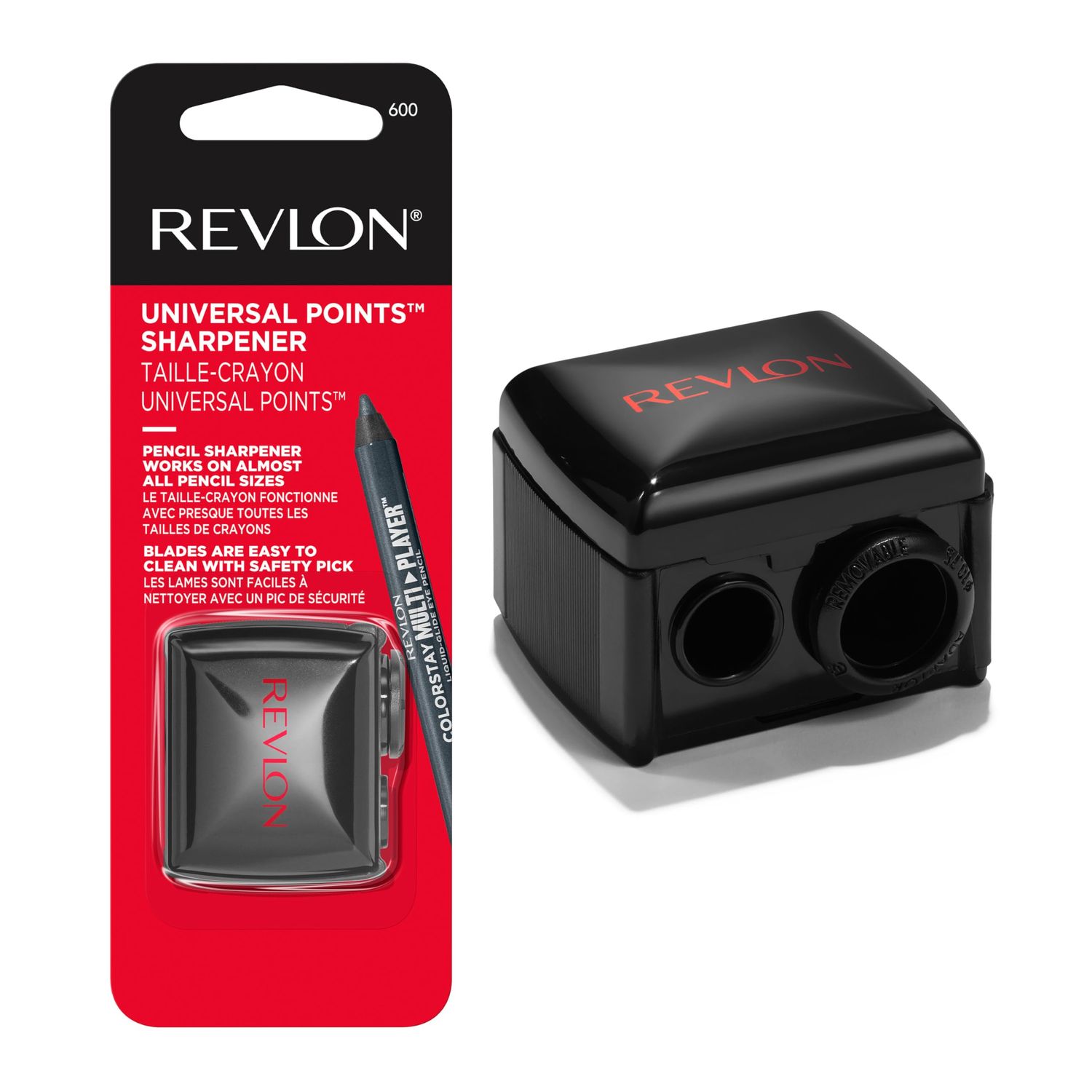 Revlon Universal Points Sharpener for Wooden &amp; Plastic Makeup Pencils, Fits Small to Large Sizes, Easy to Clean, 1 Count