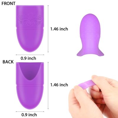 Boao 30 Pieces Wearable Nail Polish Remover Caps Soak off Silicone Gel Fingernail Wrap Cleaner Reusable Caps in Purple, Rosy and Pink for DIY Nail Supplies