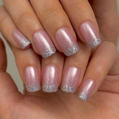 Curvlife 24 Pcs Press on Nails Acrylic Fake Nails with Design Full Cover False Nails for Women Reusable Nail Kit with Nail Glue Adhesive Tabs Nail File (azure pink, 30pcs)