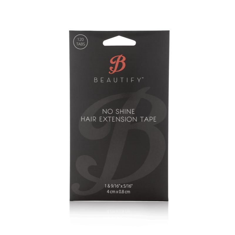 No Shine by BEAUTIFY Hypoallergenic Double Sided Hair Extension Tape, 4 cm x 0.8 cm, 120 Pre-Cut Tabs, One Color