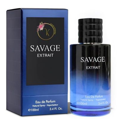 SAVAGE EXTRAIT Cologne for Men Eau De Parfum, Top Notes: Grapefruit &amp; Heady Spices Base Notes: Lavender Essence &amp; Rich Wood Cologne for Everyday Wear, Work Days, Romantic Date. Elegant Bottle 3.4oz