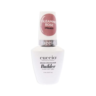 Cuccio Pro Brush-On Colour Builder Soak-Off Gel - Calcium Enriched - Easy Brush-On - Perfect Light Color - Reinforce, Build, Shape And Extend The Natural Nail - Gleaming Rose - 0.43 Oz Nail Polish