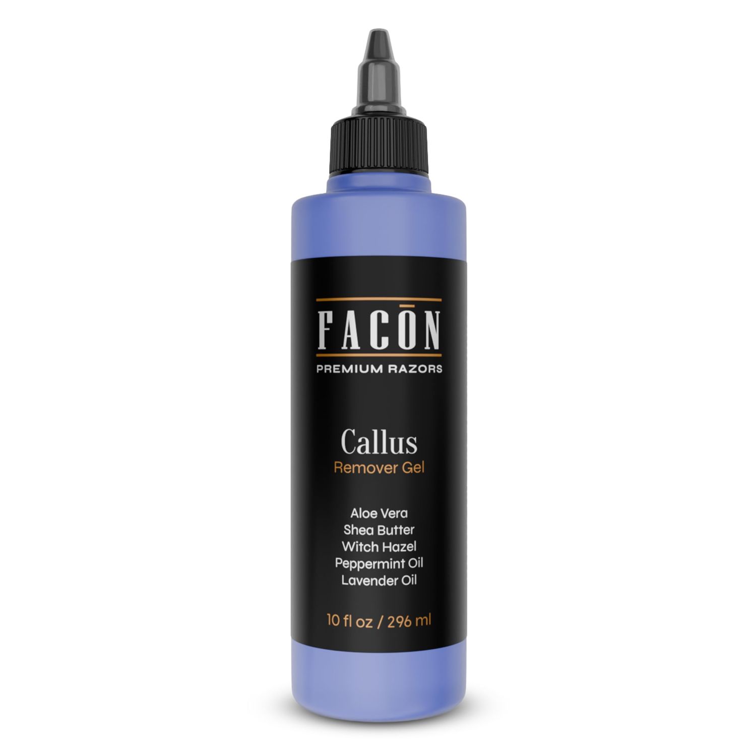 Facn Professional Clear Callus Remover Gel with Skin Soothing Aloe Vera &amp; Shear Butter, Menthol Peppermint Oil &amp; Witch Hazel, Lavender Oil Scent - Removes Calluses &amp; Rough Skin (10 fl oz / 296 ml)