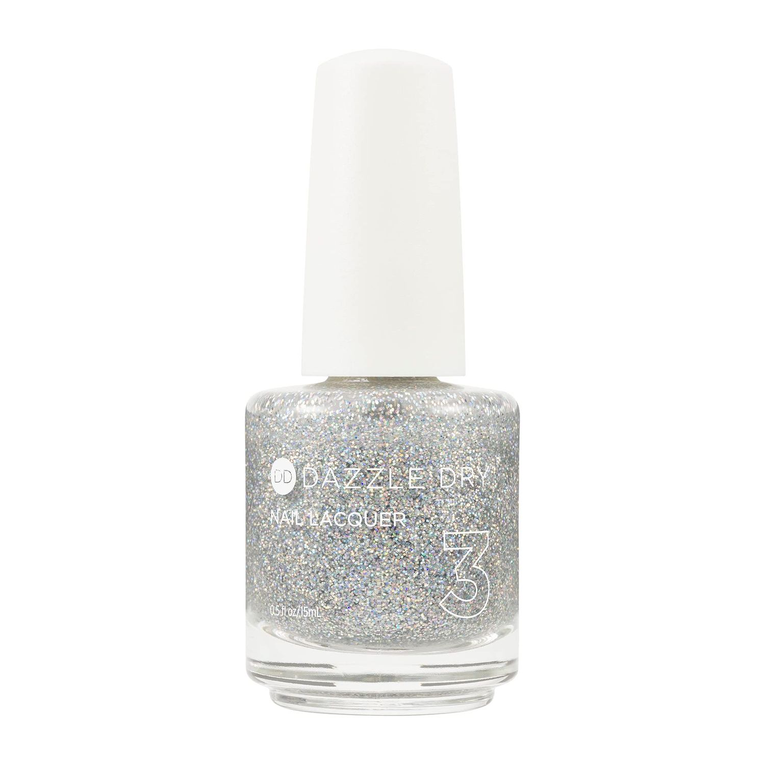 Dazzle Dry Nail Lacquer (Step 3) - Diamond - A holographic micro-glitter in a clear base. (0.5 fl oz)