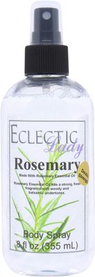Eclectic Lady Rosemary Body Spray, Double Strength, 8 ounces, Body Mist for Women with Clean, Light &amp; Gentle Fragrance, Cologne with Soft, Subtle Aroma For Daily Use