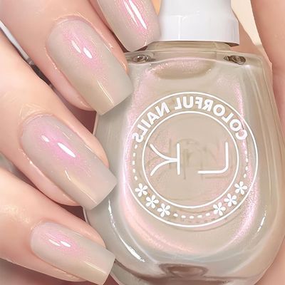 Pearl Quick Dry Mermaid Iridescent Nail Polish - Holographic White, Glossy Long Wearing Aurora Gel for Women, Men &amp; Girls - Pearlescent, 0.43 Floz