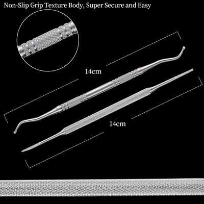 2PCS Ingrown Toenail File and Lifter with Storage Case,YINYIN100 Stainless Steel ingrown toenail Tool,Double Sided Professional Grade Nail Cleaner Tool