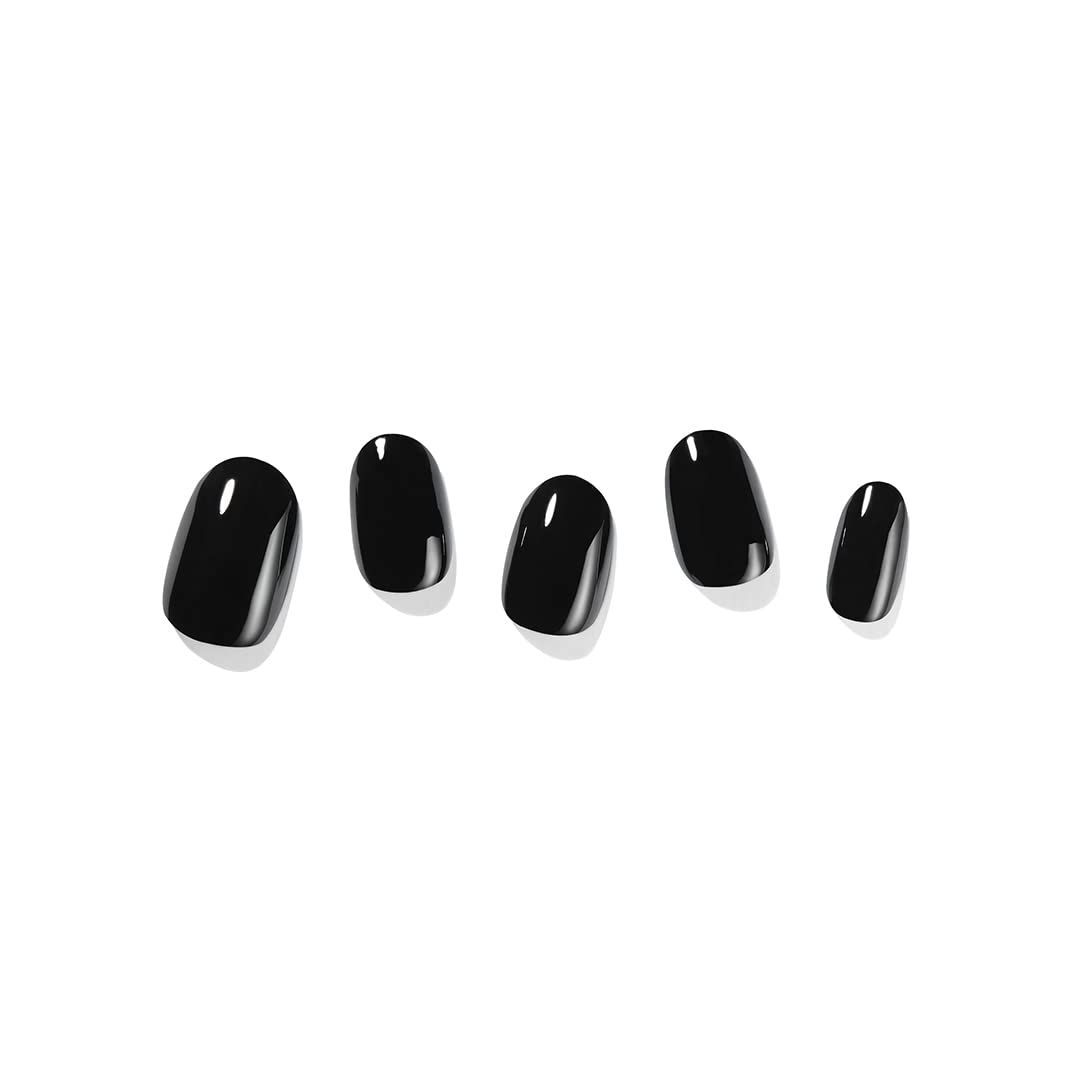 Dashing Diva Glaze Nail Strips - Real Black | Works with Any LED Nail Lamp | Long Lasting, Chip Resistant, Semicured Gel Nail Strips | Contains 34 Salon Quality Black Nail Wraps, 1 Prep Pad, 1 Nail...